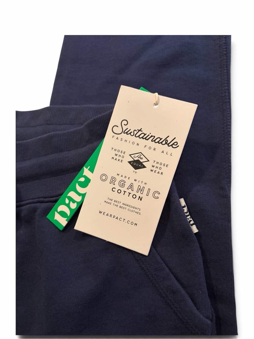 PACT Navy Drawstring Jogger Pants with Pockets - Picture 3 of 11